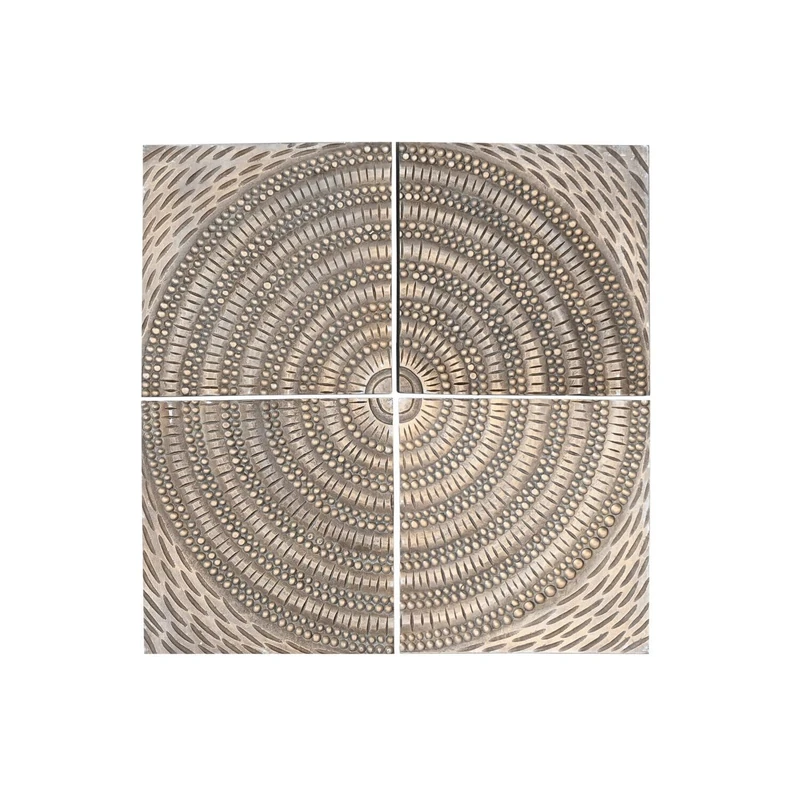 AlexandreHouse Decoracion Painted Set of 4 MDF Mango 80 x 3.5 x 80 cm Circle - Image 1
