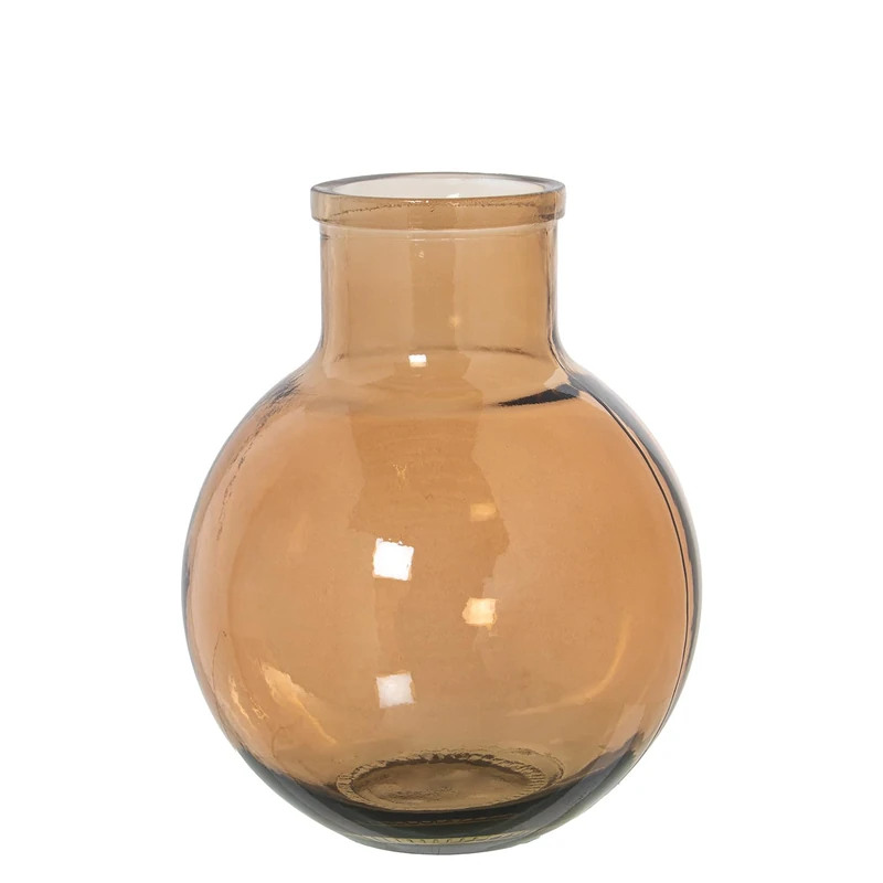 JARRÓN VIDRIO RECYCLADO 32 cm MARRÓN_° 24X32 CM BOCA:°10 CM