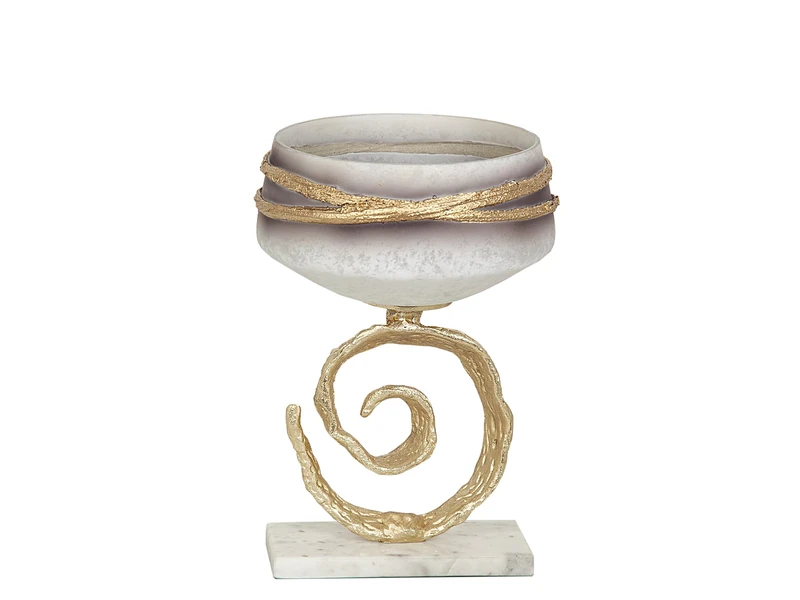 Pie Centre Vidrio/Aluminium Dorado