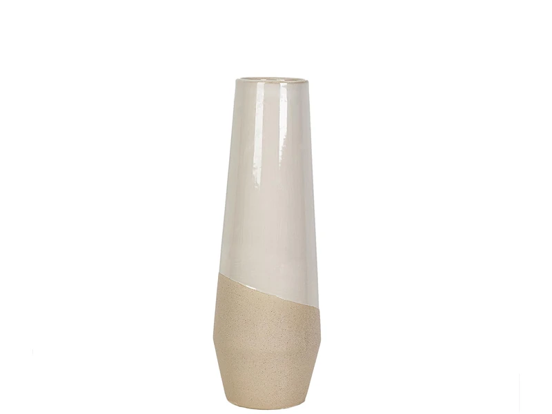 FLORERO CERAMIC BEIGE/WHITE