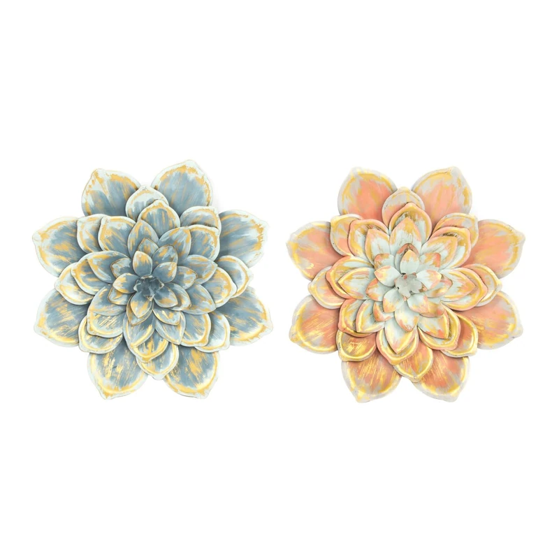Decoration Painted Metal 39X6X39 Flor 2 Surt. - Image 1