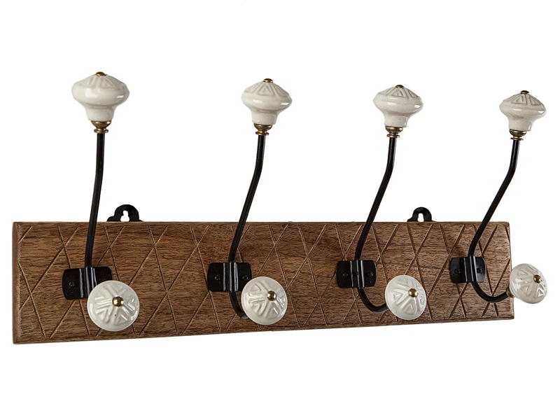 AlexandreHouse Percha Madera/Metal 4 POMOS Ceramic