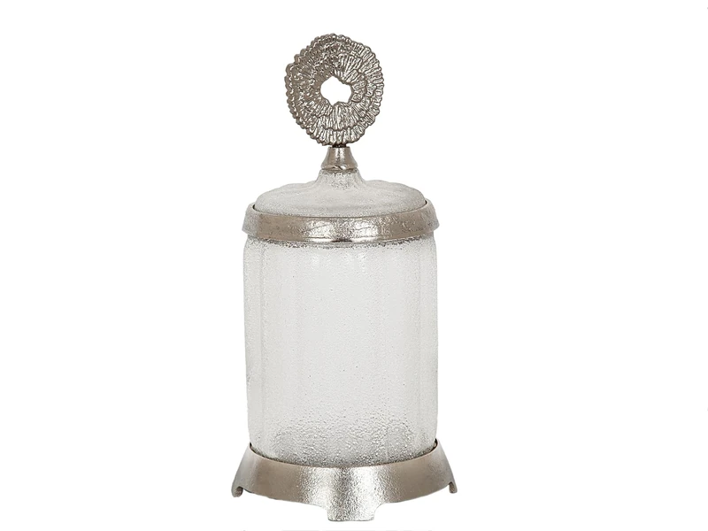 BOTE VIDRIO/METAL PLATEADO - Image 1