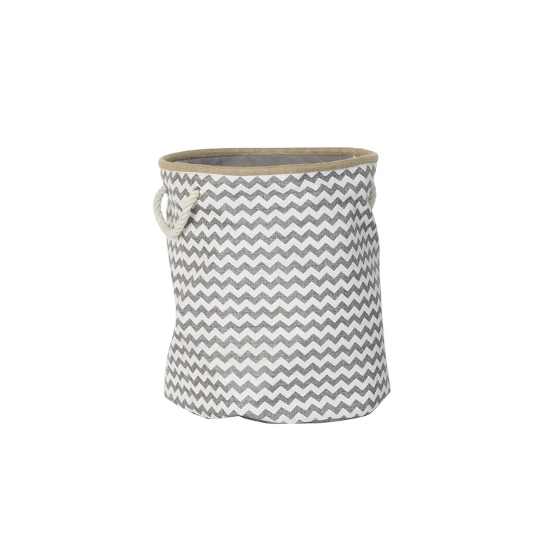Yute Polyester Basket 38 x 38 x 45 cm Zig Zag Gris