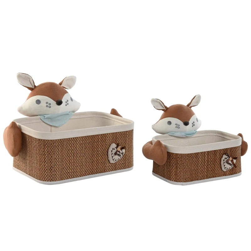 AlexandreHouse Basket Set of 2 TRENZADA ALGODON Fibre 43 x 33 x 32.5 cm