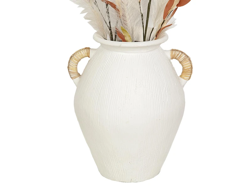 FLORERO TERRACOTA ASAS MIMBRE