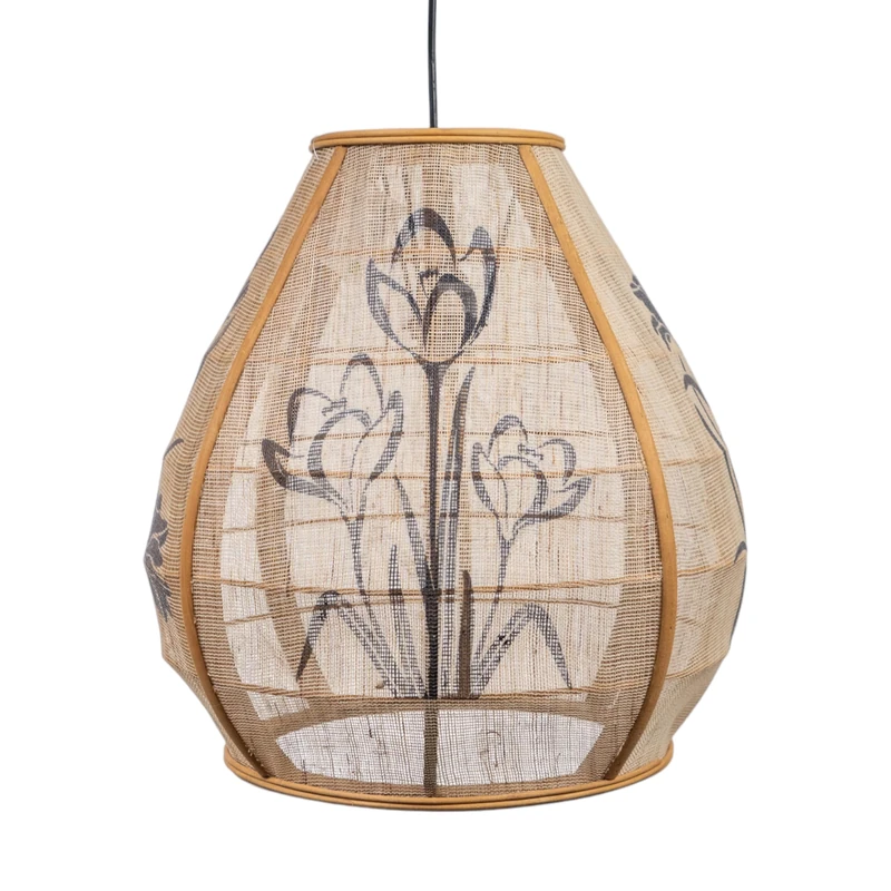 AlexandreHouse LAMPARA COLGANT Bambu/Yute Pintado E27/ 220240V