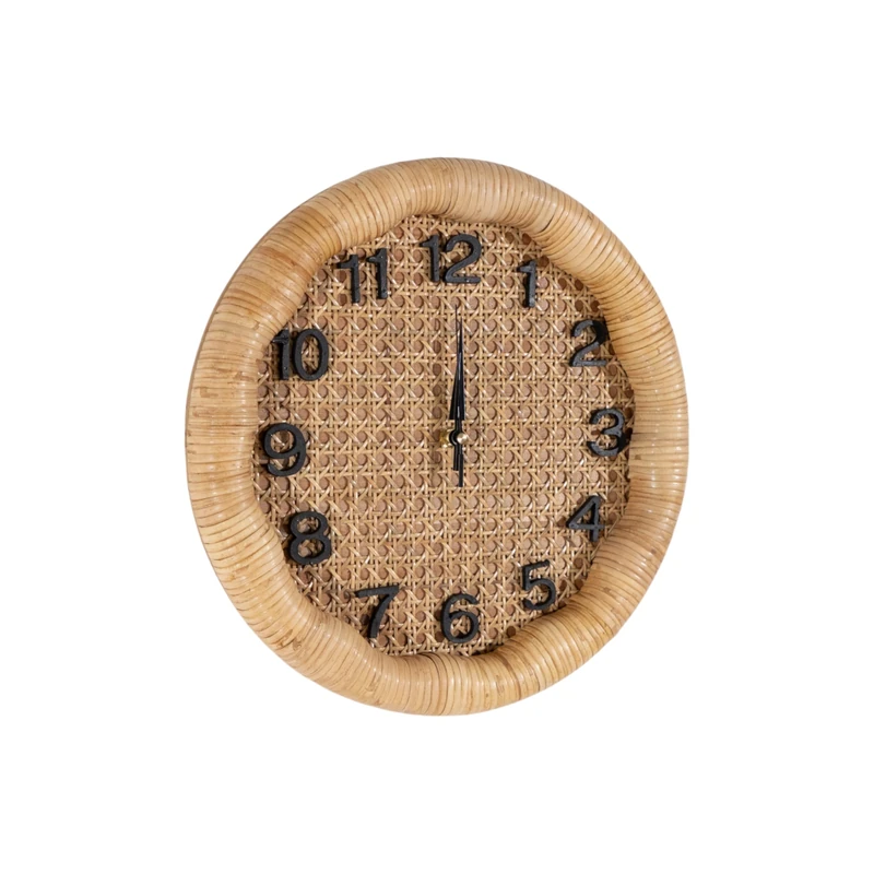 RELOJ PARED Rattan/Madera