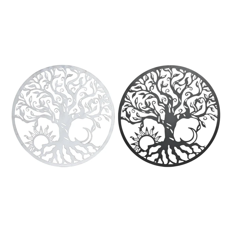 Decoration Painted Metal 60 x 1 x 60 cm Sun Moon 2 Surt. - Image 1