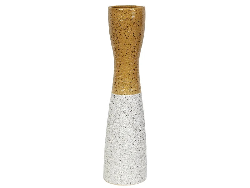 FLORERO Ceramic Mostaza/Blanco
