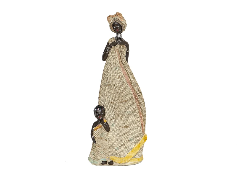African Resin Figure C/NIÑO