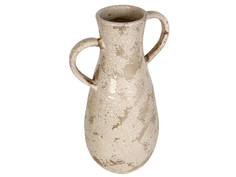 FLORERO C/ASAS Ceramic Antique Blanc