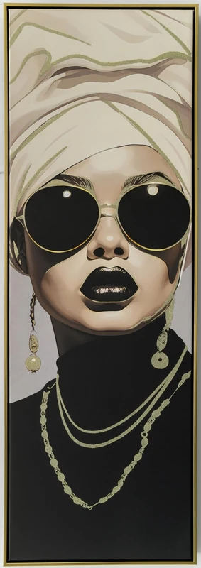 AlexandreHouse PICTURE C/FRAME LADY WITH GOLD PAPER