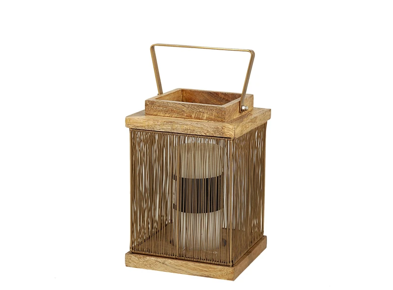 Farol Madera/Metal Dorado - Image 1