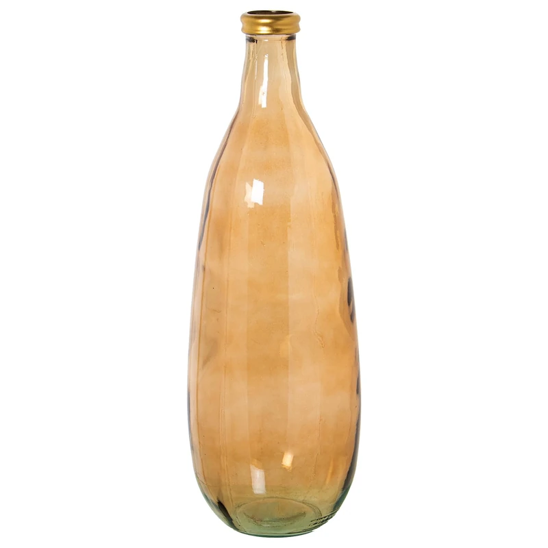 JARRÓN VIDRIO RECYCLLADO 75 cm MARRÓN Dorado_° 25X75 CM Boca:°6 cm