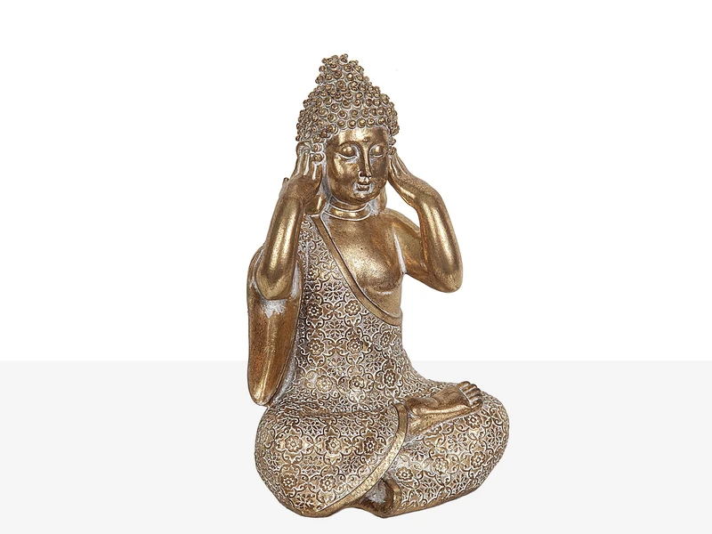 AlexandreHouse Figure Buddha Sensidos Resin Dorado