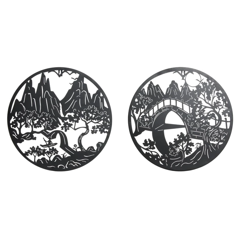 AlexandreHouse Decorative Painted Metal 40 x 1 x 40 cm Oriental 2 Surt.