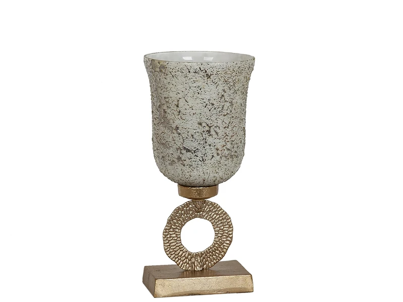 AlexandreHouse Copa Vidrio Platado Base Metal Dorado