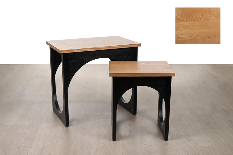 AlexandreHouse Set of 2 Mesas DM Black/Natural