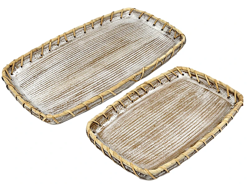 Set of 2 Madera/Rattan Right Bandanas - Image 1