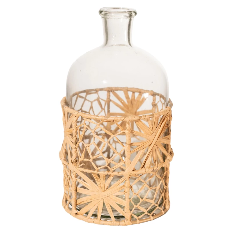 Vidrio Forrado Raffia Bottle - Image 1
