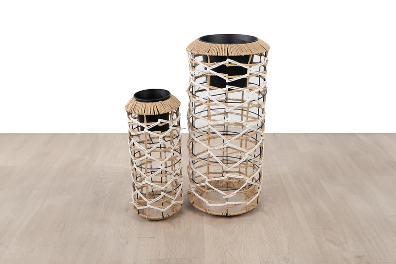 Set of 2 Macetero Alto Cuerda - Image 1