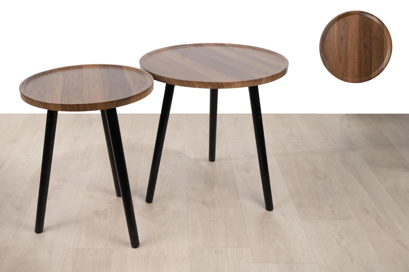 AlexandreHouse Set of 2 Mesas Madera Patas Metal