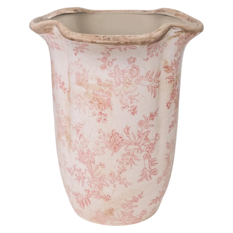 FLORERO ONDULADO PORCELANA Beige/Pink