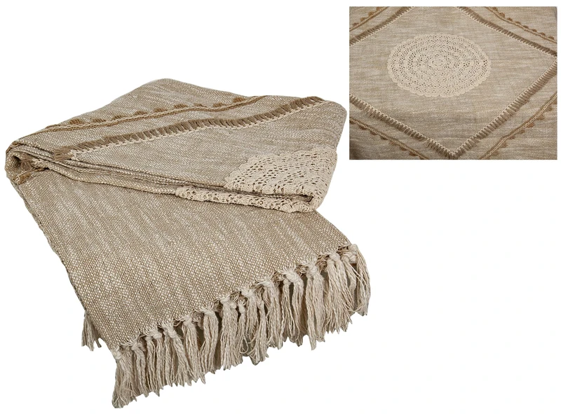 Throw Bordado Algodon C/Conchitas - Image 1