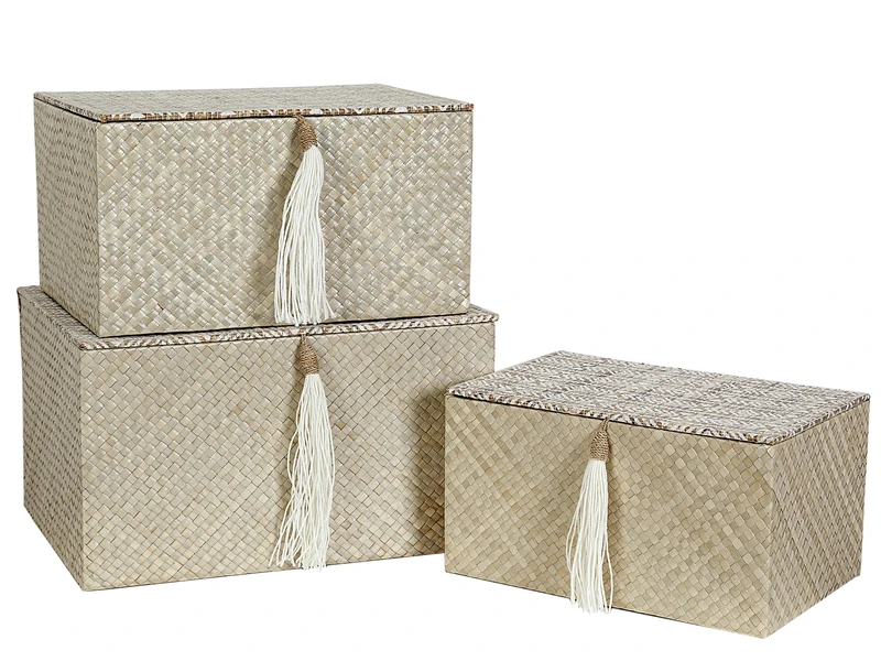 AlexandreHouse Set of 3 Natural Fibras Boxes