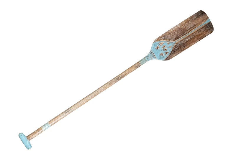 Boat Shovel Madera Natural/Turquoise - Image 1