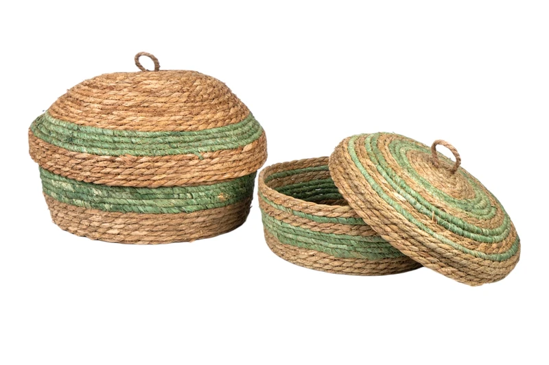Set of 2 Redda Natural Fibres Green Boxes