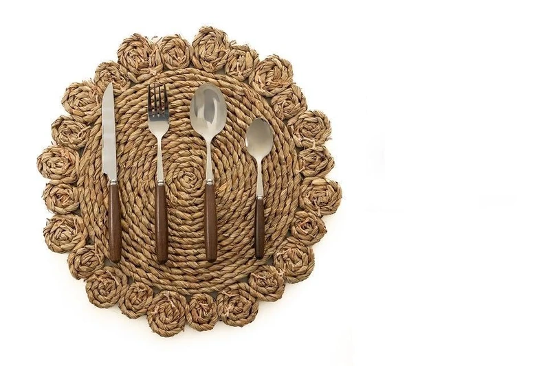 CONJUNTO CUBIERTOS 24 PCS Plateado/Madera