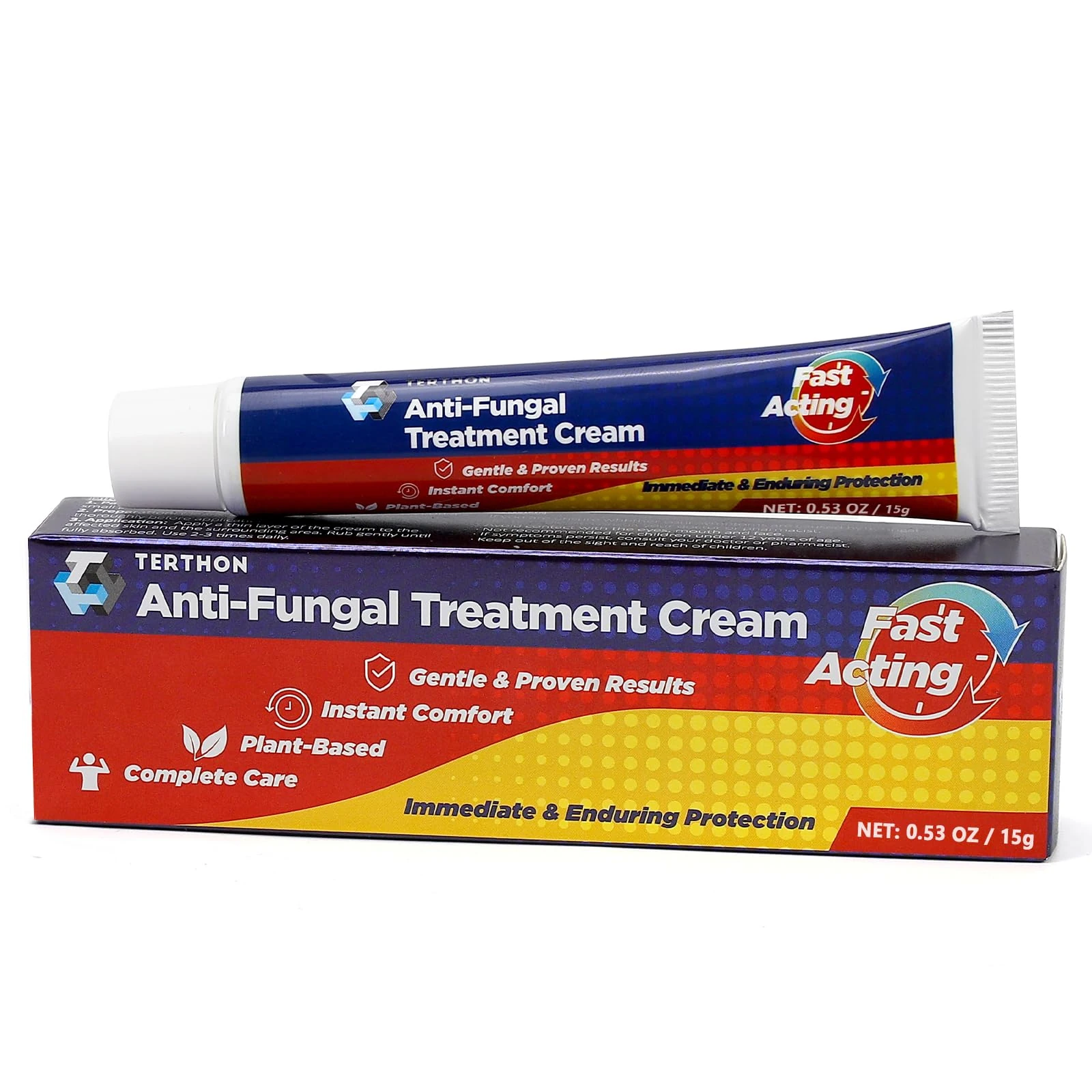 Terthon Herbal Antifungal Skin Cream: Treatment for Ringworm, Jock Itch, Athlete’s Foot & Fungal Skin Infections – Natural, Fast-Acting Formula (15g (1 Pack))