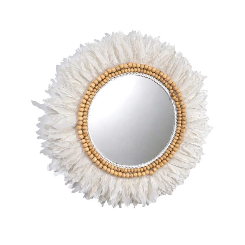 AlexandreHouse ESPEJO PLUMAS BLANCO - Image 1
