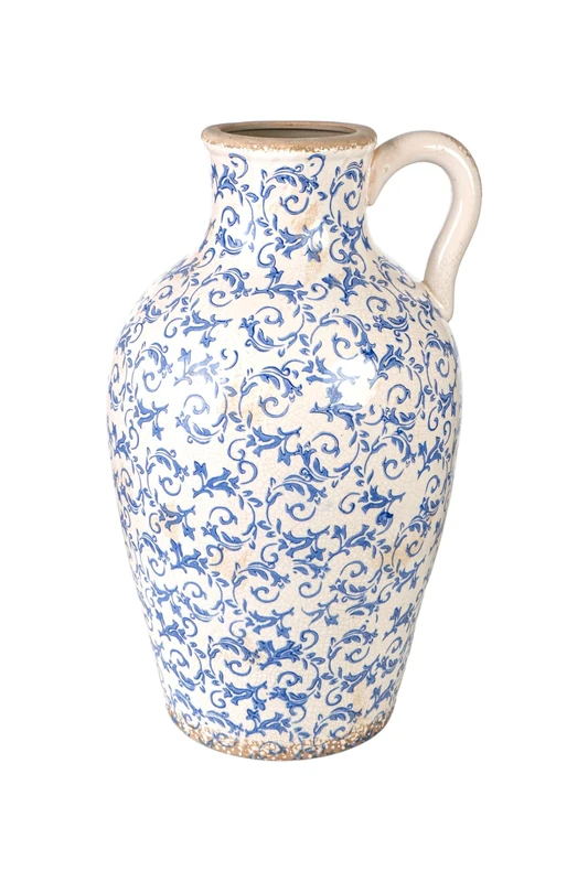 MEDIAN JARRON PORCELANA AZUL/BLANCO