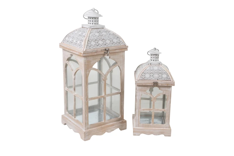 Set of 2 Butterflies Madera/Metal - Image 1