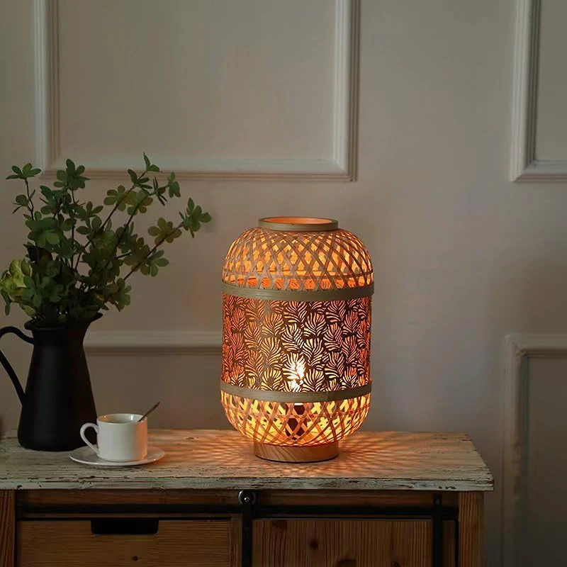 Lamp L Bambu/Metal Naranja/Natural