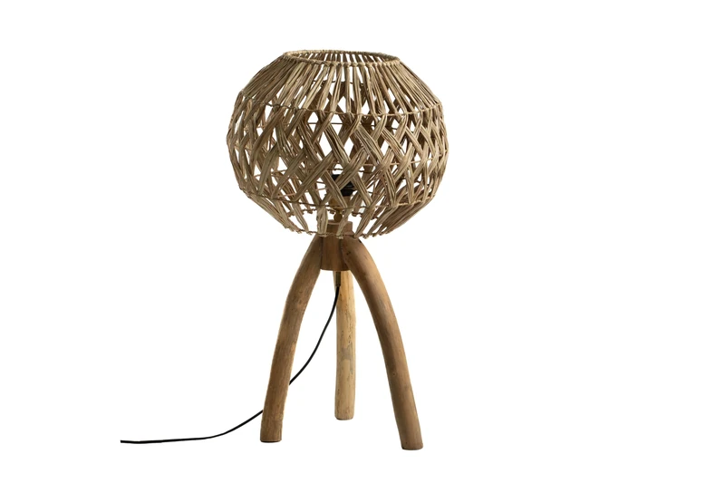 AlexandreHouse Mesa Triple Lamp Madera Teka