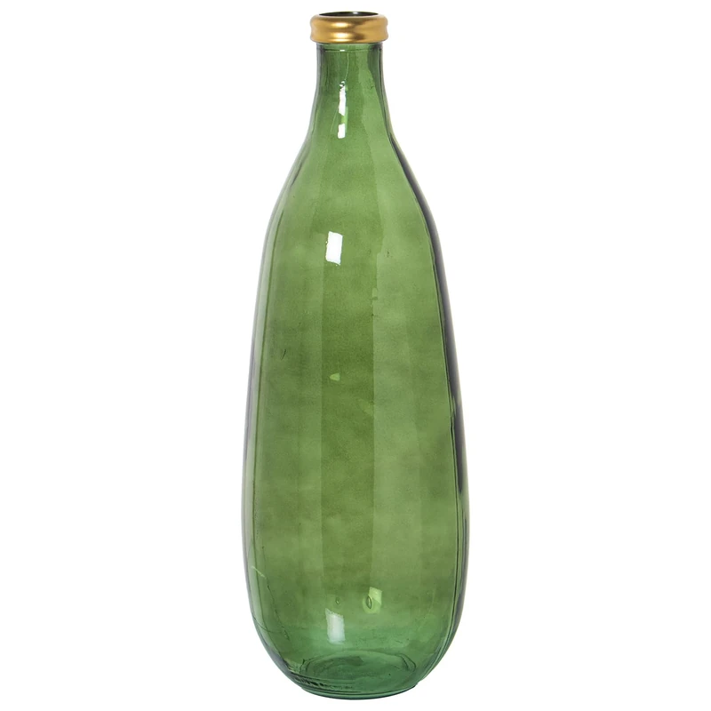 AlexandreHouse JARRÓN VIDRIO RECYCLLADO 75 cm Green Thread Dorado ° 25 x 75 cm Hole: 6 cm - Image 1