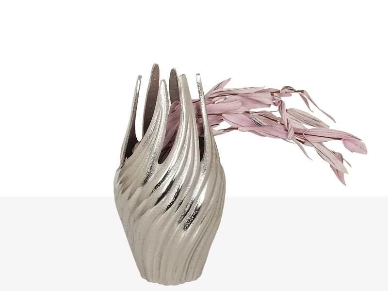 FLORERO ALUMINO PLATEADO