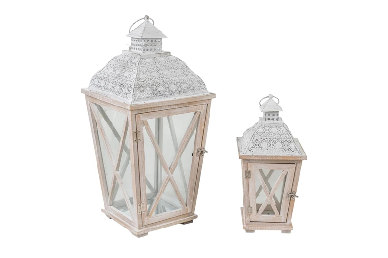 Set of 2 Butterflies Madera/Metal