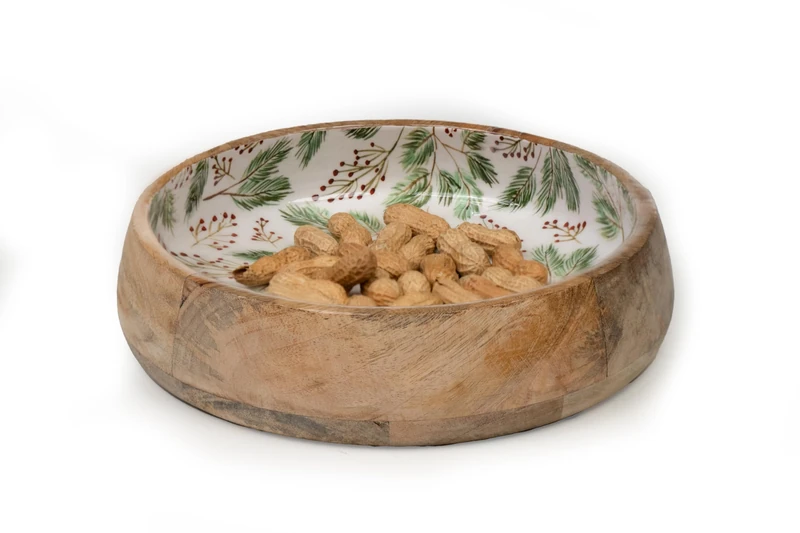 Bowl Madera Lacada Hojas - Image 1
