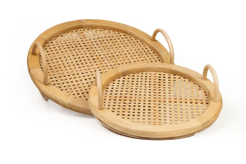 Set of 2 Madera Bandejas/Bamboo