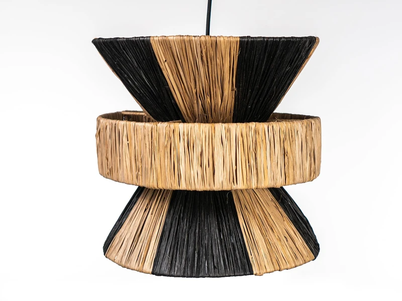 Raffia Natural/Black LAMP E27/220240V
