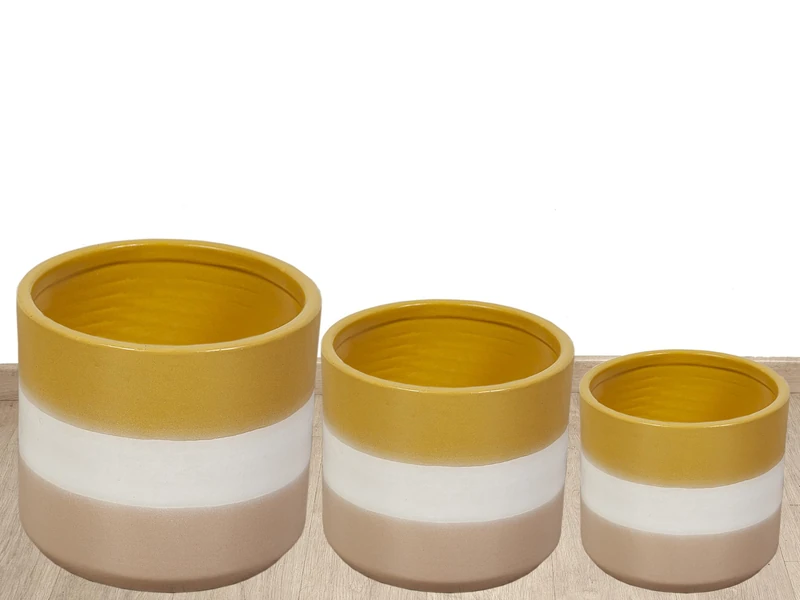Set of 3 Ceramic Mosta/Beige - Image 1
