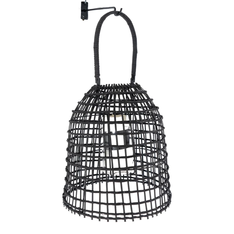 Farol Rattan Black C/SOP PARED Metal