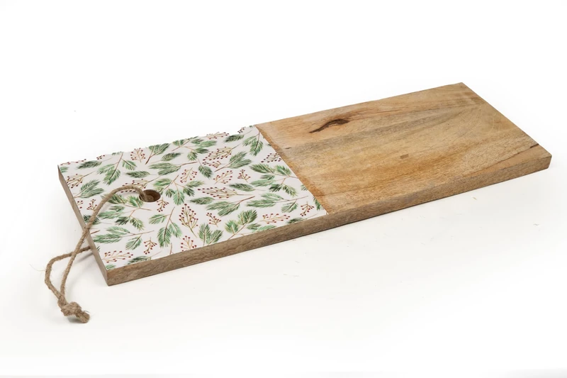 Table Cortar Madera Lacada Hojas - Image 1
