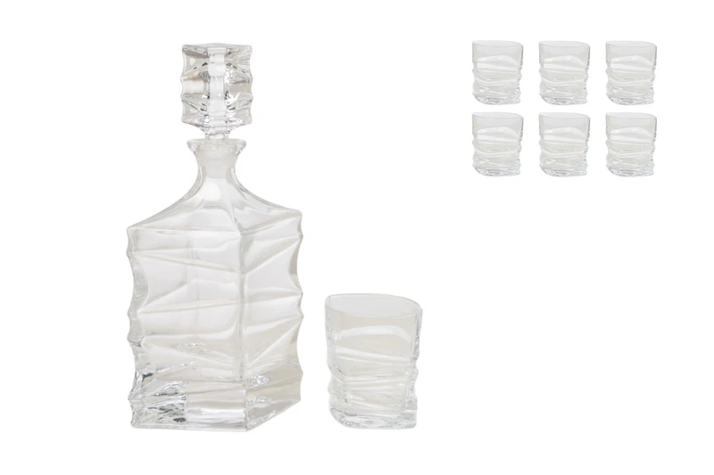 Estuche 6 Vasos 300 ml + Bottle 977 ml Vidrio