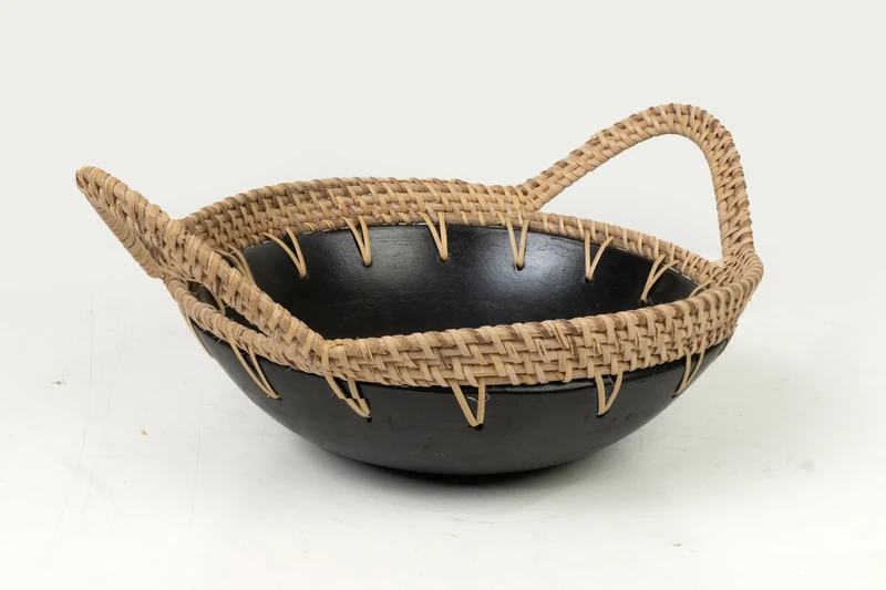 Asas Ceramic Centre Black Rattan - Image 1